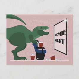 T Rex op Filmavond Ansichtkaart Feestdagenkaart