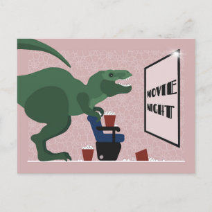 T Rex op Filmavond Ansichtkaart Feestdagenkaart