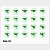 T-Rex op Textured Look Ronde Sticker (Vel)