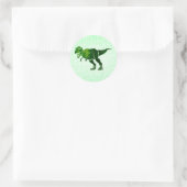 T-Rex op Textured Look Ronde Sticker (Tas)