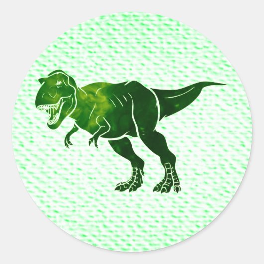 T-Rex op Textured Look Ronde Sticker (Voorkant)