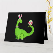 T rex paashaas grappige dinosaurus eierjongens Kin Kaart (Gele Bloem)