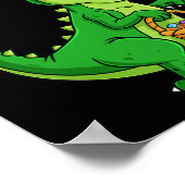 T Rex paashaas met eieren mand plezier dinosaurus  Poster (Hoek)