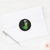 T Rex paashaas met eieren mand plezier dinosaurus Ronde Sticker (Envelop)