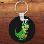 T Rex paashaas met eieren mand plezier dinosaurus  Sleutelhanger (Achterkant)