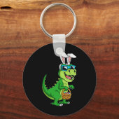 T Rex paashaas met eieren mand plezier dinosaurus  Sleutelhanger (Voorkant)
