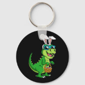 T Rex paashaas met eieren mand plezier dinosaurus  Sleutelhanger (Achterkant)