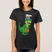 T Rex paashaas met eieren mand plezier dinosaurus  T-shirt (Voorkant)