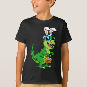 T Rex paashaas met eieren mand plezier dinosaurus  T-shirt