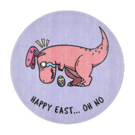 T-Rex Paasstrijd Ronde glazen snijplank