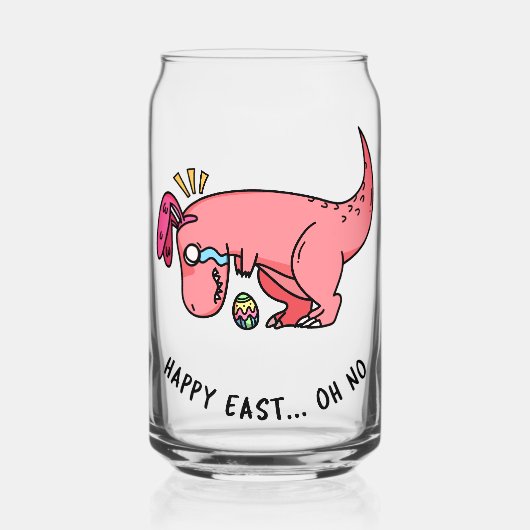 T-Rex Pasen Worsteling Kan Glas (Voorkant)