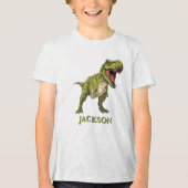 T-Rex Personalized Tri-Blend Shirt (Voorkant)