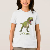 T-Rex Personalized Tri-Blend Shirt (Voorkant)