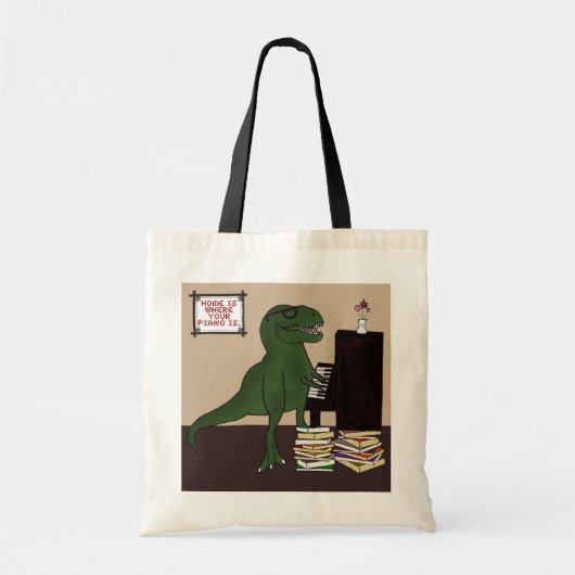 T-Rex Piano-Canvas tas (Voorkant)