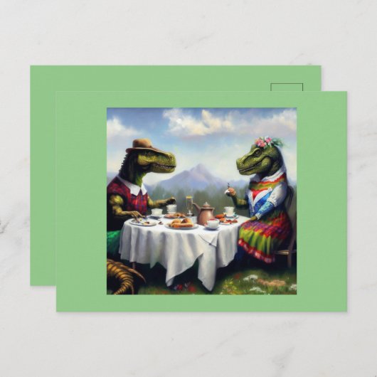 T Rex Picknick Briefkaart (Voorkant / Achterkant)