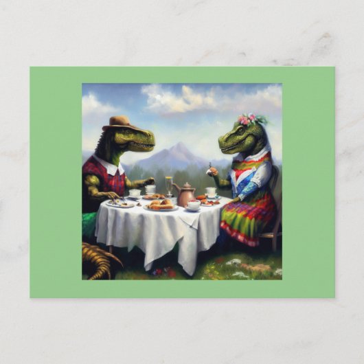 T Rex Picknick Briefkaart (Voorkant)