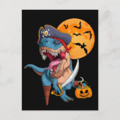T-Rex Pirate Trick Arr Treat Halloween Dinosaur Briefkaart (Voorkant)
