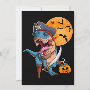 T-Rex Pirate Trick Arr Treat Halloween Dinosaur Kaart