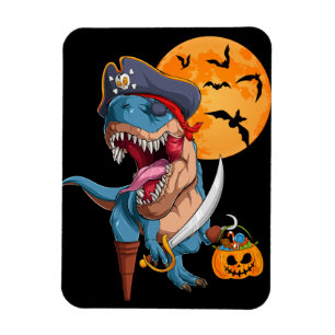 T-Rex Pirate Trick Arr Treat Halloween Dinosaur Magneet
