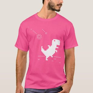 T-Rex Pixel Art Geek Offline Meteoriet Nerd T-shirt