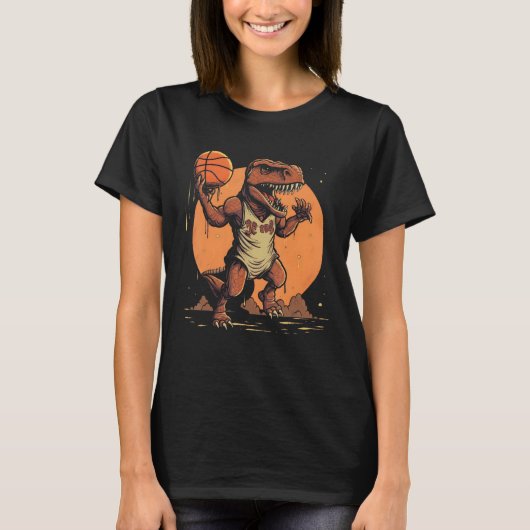 T Rex playing Basketball Coach Dino Trex Rex Sport T-shirt (Voorkant)