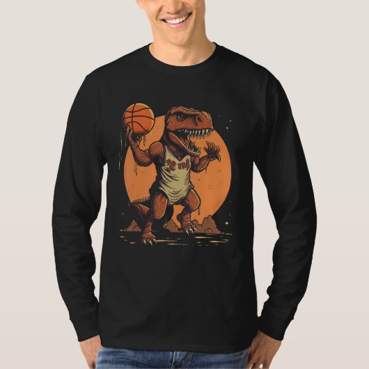 T Rex playing Basketball Coach Dino Trex Rex Sport T-shirt (Voorkant)