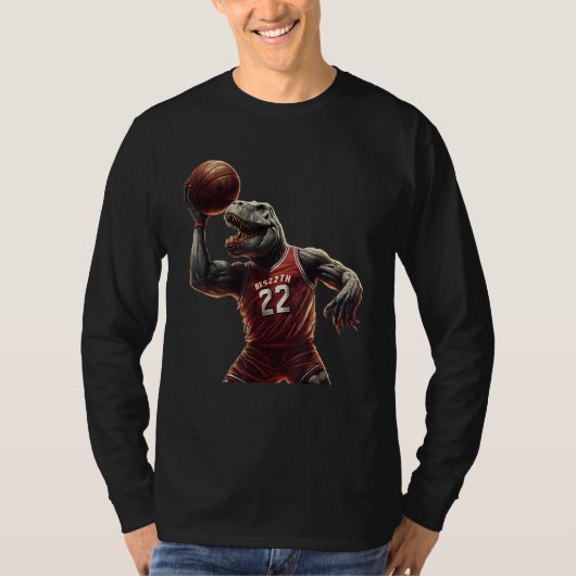 T Rex playing Basketball Coach Dino Trex Rex Sport T-shirt (Voorkant)