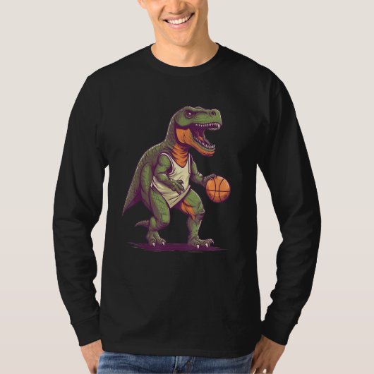 T Rex playing Basketball Coach Dino Trex Rex Sport T-shirt (Voorkant)