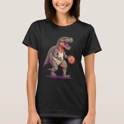 T Rex playing Basketball Coach Dino Trex Rex Sport T-shirt (Voorkant)