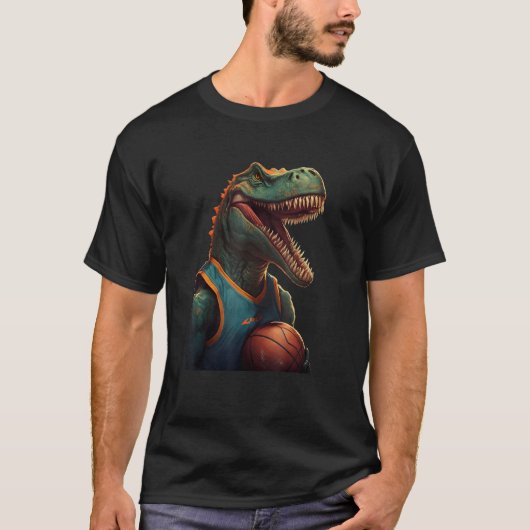 T Rex playing Basketball Coach Dino Trex Rex Sport T-shirt (Voorkant)