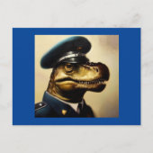 T Rex Politieman Briefkaart (Voorkant)