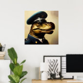 T Rex Politieman Poster (Thuiskantoor)