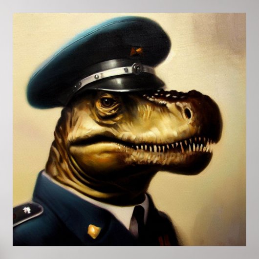 T Rex Politieman Poster (Voorkant)