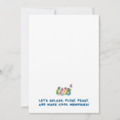 T-Rex Pool Party Uitnodiging Verjaardag (Achterkant)