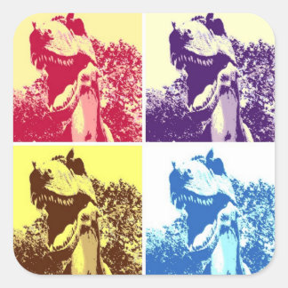 T-Rex Pop Art Vierkante Sticker