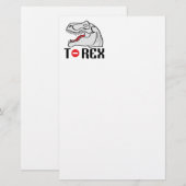 T-Rex portret Briefpapier (Voorkant / Achterkant)