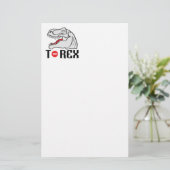 T-Rex portret Briefpapier (Staand voorkant)