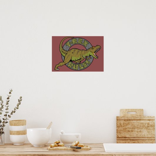 t-Rex Poster Regels (Keuken)