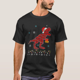 T Rex Pset Red Buffalo Dinosaur kerstpyjama T-shirt