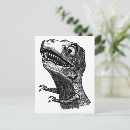 T-Rex Rage Meme - Briefkaart (Staand voorkant)