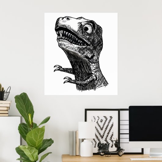 T-Rex Rage Meme - Poster (Thuiskantoor)
