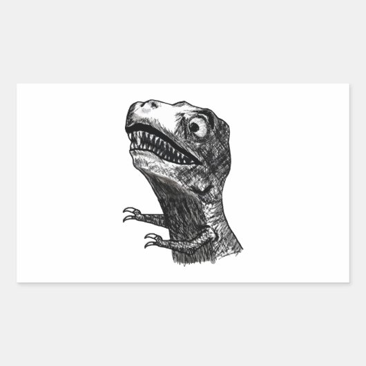 T-Rex Rage Meme - Rechthoek Stickers (Voorkant)
