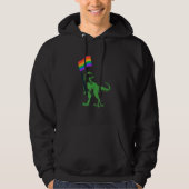 T Rex Rainbow Flag Lgbtq Pride Lgbt Gay Transgende Hoodie (Voorkant)