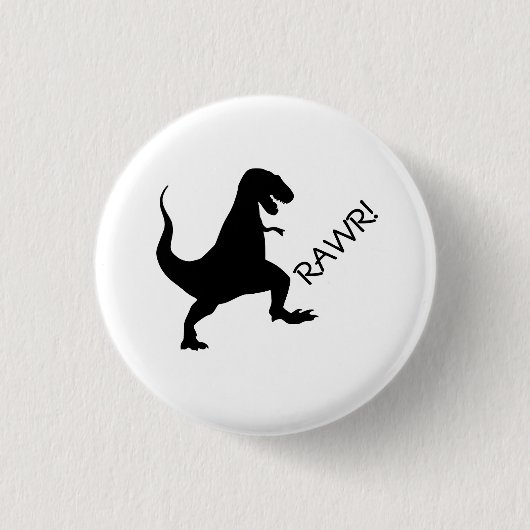 T Rex rawr. Knoop Ronde Button 3,2 Cm (Voorkant)