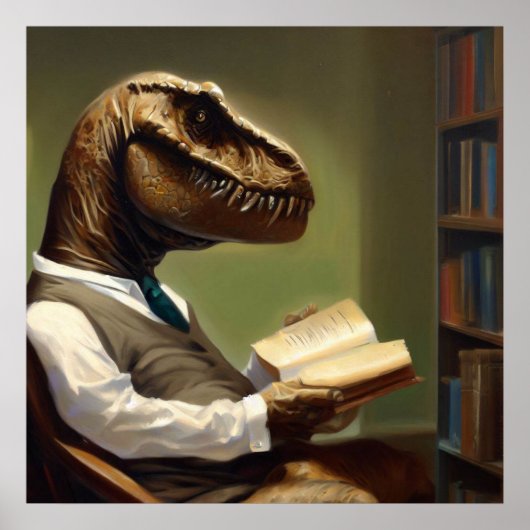 T Rex Reading Poster (Voorkant)