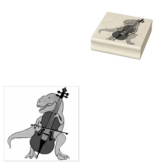 T-Rex rechtopstaande bas Rubberstempel (Gestempeld)