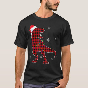 T Rex Red Buffalo Pset Dinosaur-kerstpyjama T-shirt