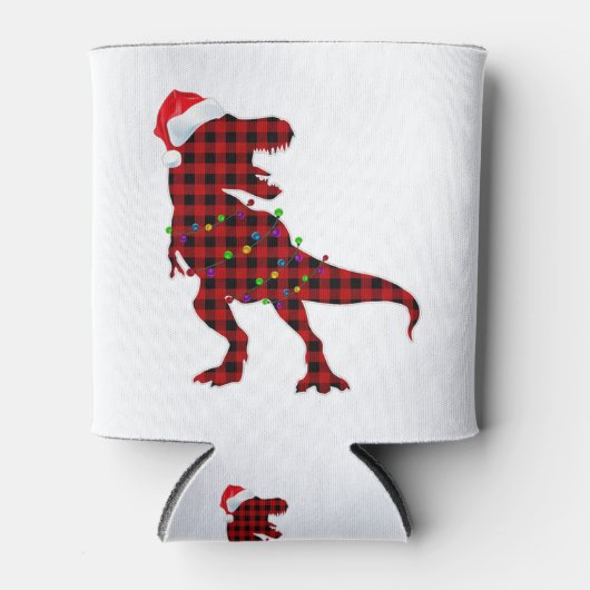 T Rex Red Pset Buffalo Dinosaur kerstpyjama Blikjeskoeler (Voorkant)
