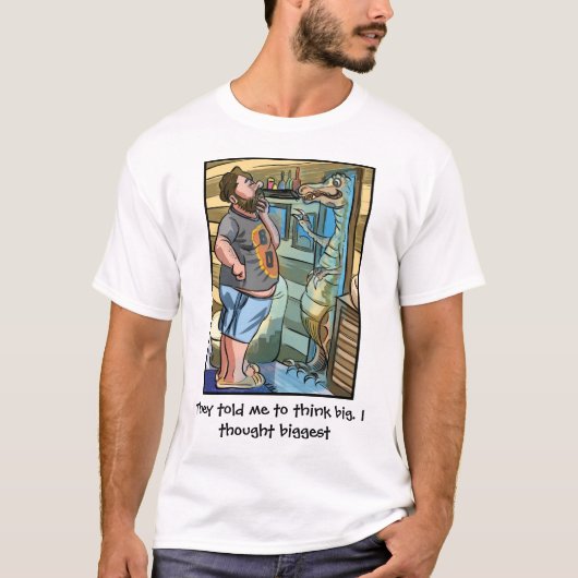 T-Rex reflectie: denk groter dan groot T-shirt (Voorkant)