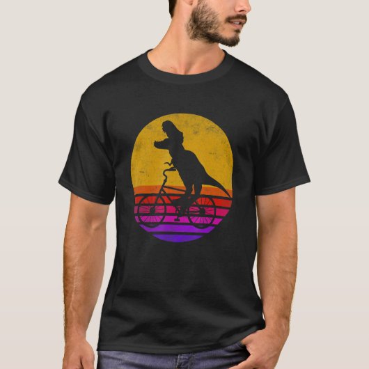 T Rex Riding Bike Trex Dinosaur Bicycle Rider T-shirt (Voorkant)